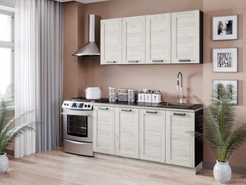 Модульный кухонный гарнитур Винченца 2200 (Чёрный/Дуб крафт белый) в Стерлитамаке