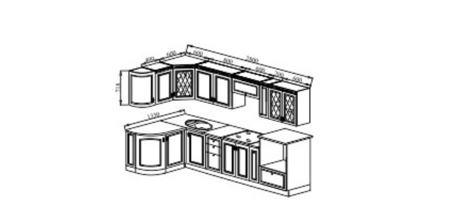 Угловой модульный гарнитур Веста 1330х2800, цвет Сандал белый в Стерлитамаке - изображение 2