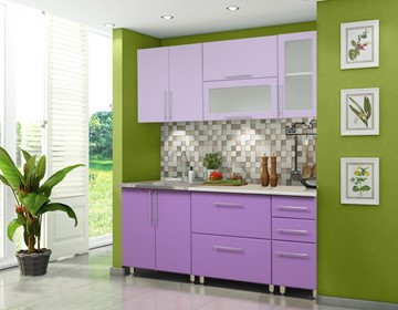 Кухонный гарнитур Мыло 224 2000х718, цвет Фиолет/Пастель фиолет в Уфе