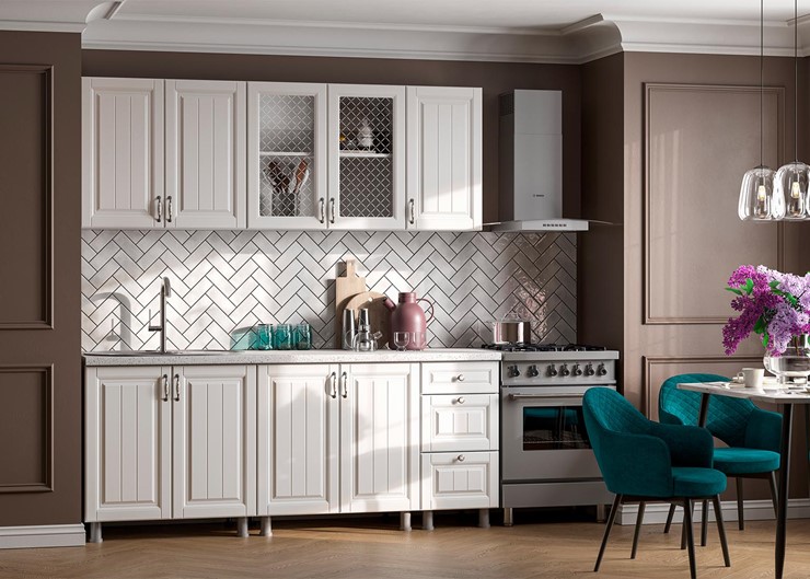 Кухонный гарнитур Прованс, белый/белый текстурный в Стерлитамаке - изображение