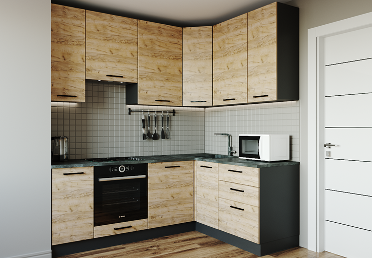 Угловая кухня Крафт-2200х1600 в Стерлитамаке - изображение