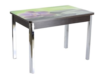 Кухонный раскладной стол Айсберг-01 СТФ, венге/фотопечать камни/44 прямые металл хром в Стерлитамаке
