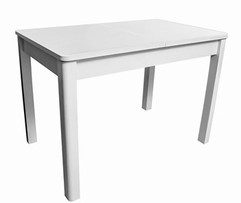 Раздвижной стол Айсберг-07 СТ1, белое ЛДСП/стекло белое/прямые массив белый в Стерлитамаке