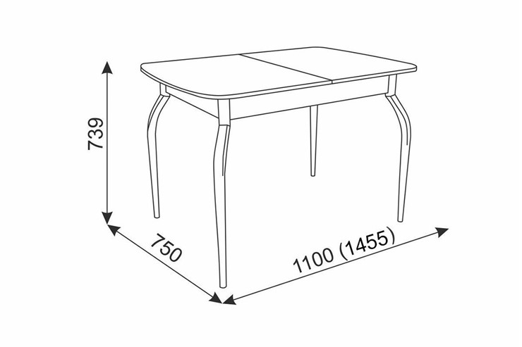 Кухонный раскладной стол Танго, белый/геометрия в Стерлитамаке - изображение 2