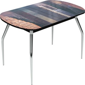 Обеденный раздвижной стол Ривьера исп.2 хром №5 (Exclusive h133/черный) в Стерлитамаке