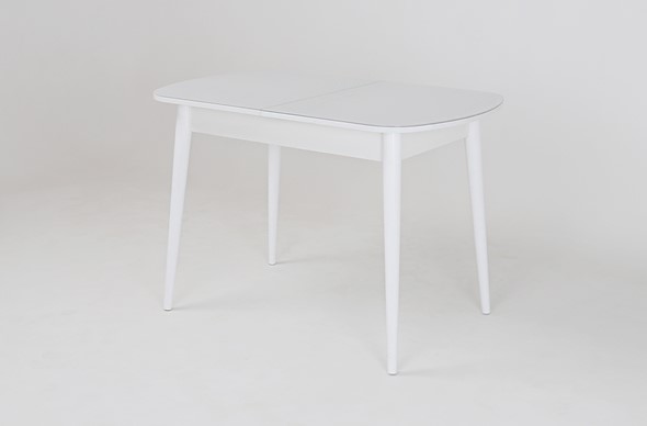 Кухонный раскладной стол Хоста, опоры массив цилиндрический, Белый в Стерлитамаке - изображение