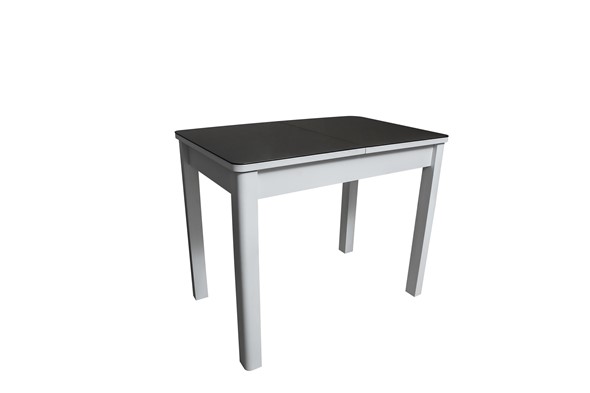 Обеденный раздвижной стол Айсберг-2СТ белое/черное/прямые массив в Стерлитамаке - изображение