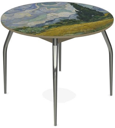 Кухонный раздвижной стол Ривьера исп. круг хром №5 (Exclusive h254/белый) в Стерлитамаке - изображение