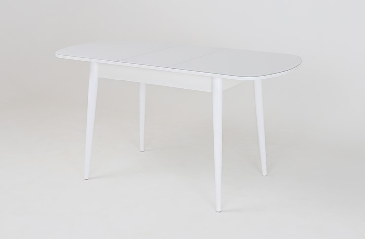 Кухонный раскладной стол Хоста, опоры массив цилиндрический, Белый в Стерлитамаке - изображение 1