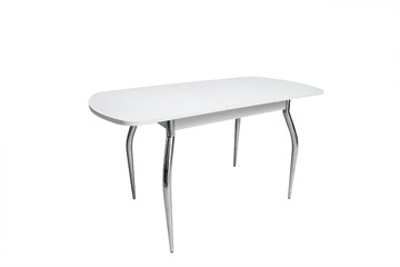 Кухонный стол раскладной ПГ-01СТ белое/белое/крашенные фигурные в Уфе - предосмотр 1