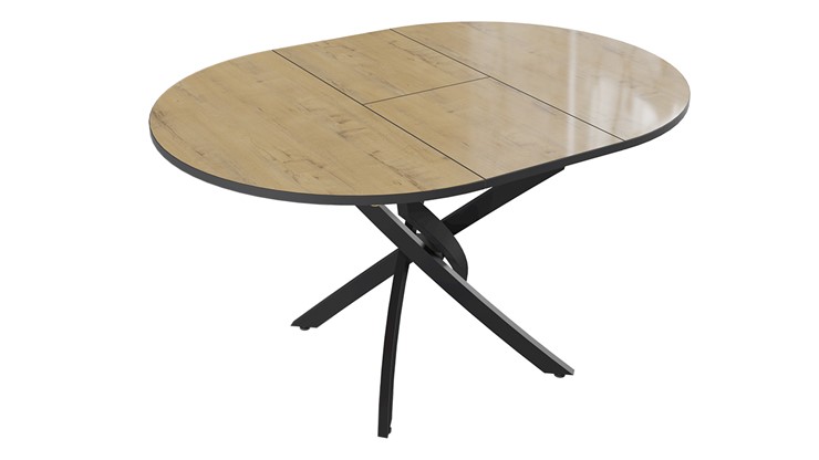 Кухонный раздвижной стол Diamond тип 3 (Черный муар/Бунратти глянец) в Стерлитамаке - изображение 1