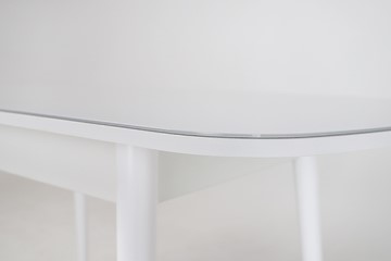 Кухонный раскладной стол Хоста, опоры массив цилиндрический, Белый в Стерлитамаке - предосмотр 2