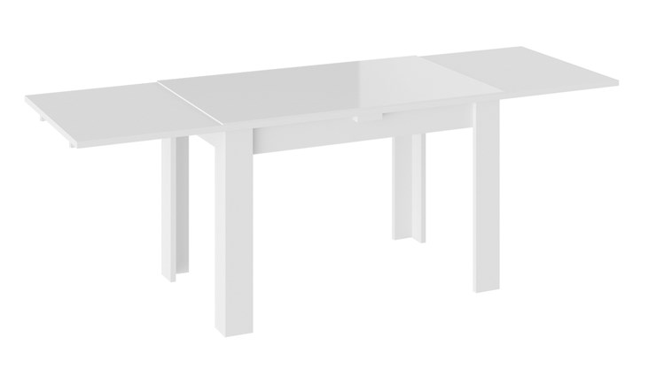 Кухонный раскладной стол Норман тип 1, цвет Белый/Стекло белый глянец в Стерлитамаке - изображение 1