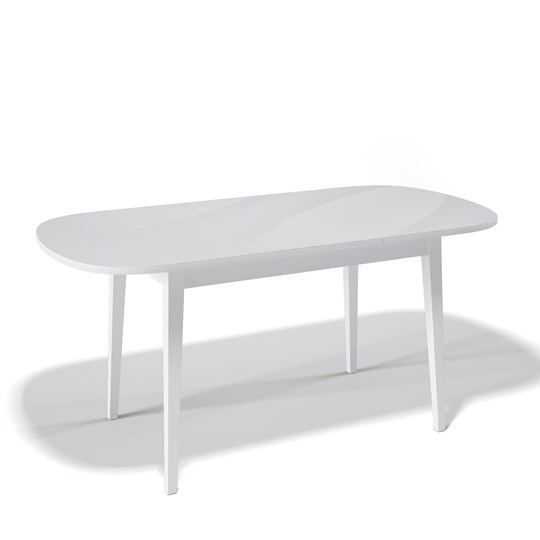 Кухонный раздвижной стол Kenner 1300M (Белый/Стекло белое глянец) в Стерлитамаке - изображение 1