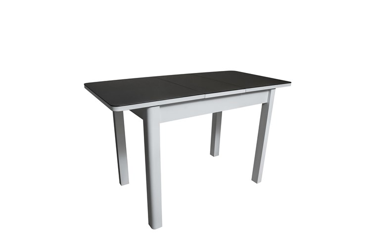 Обеденный раздвижной стол Айсберг-2СТ белое/черное/прямые массив в Уфе - изображение 1