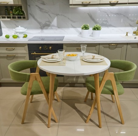 Кухонный раздвижной круглый стол Серый камень 90*90 см ЛДСП в Стерлитамаке - изображение 13
