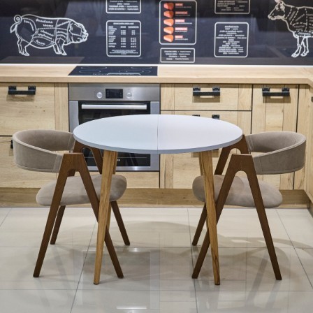 Кухонный раздвижной круглый стол Серый камень 90*90 см ЛДСП в Стерлитамаке - изображение 15