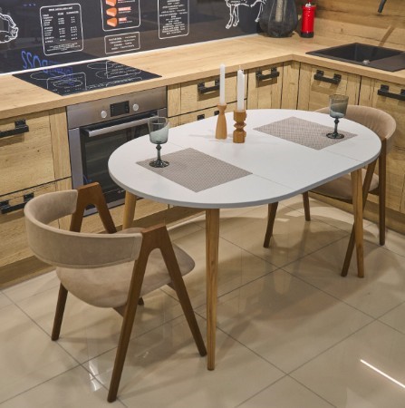 Кухонный раздвижной круглый стол Серый камень 90*90 см ЛДСП в Стерлитамаке - изображение 5