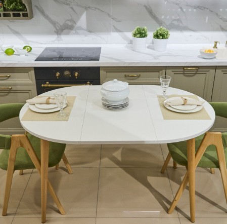 Кухонный раздвижной круглый стол Серый камень 90*90 см ЛДСП в Стерлитамаке - изображение 6