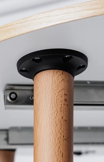 Кухонный раздвижной круглый стол Шпон Дуба  677 С д. 90 см МДФ в Стерлитамаке - изображение 10