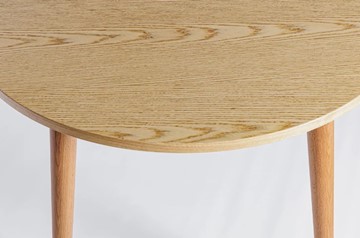 Кухонный раздвижной круглый стол Шпон Дуба  677 С д. 90 см МДФ в Стерлитамаке - предосмотр 18