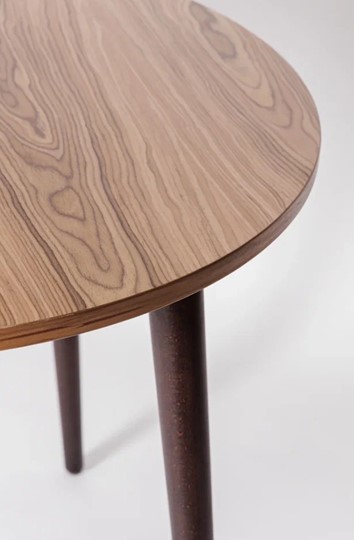 Кухонный раздвижной круглый стол Шпон Ореха д. 100 см МДФ ножки орех в Стерлитамаке - изображение 1