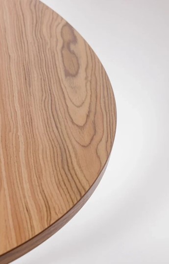 Кухонный стол круглый Шпон Ореха д. 100 см МДФ светлый орех в Стерлитамаке - изображение 2
