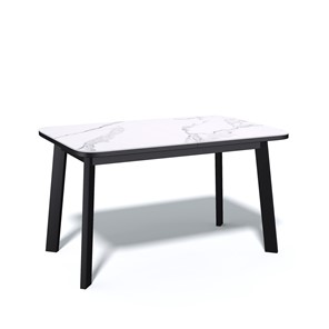 Кухонный стол раскладной AA1200 (черный/керамика мрамор белый) в Стерлитамаке