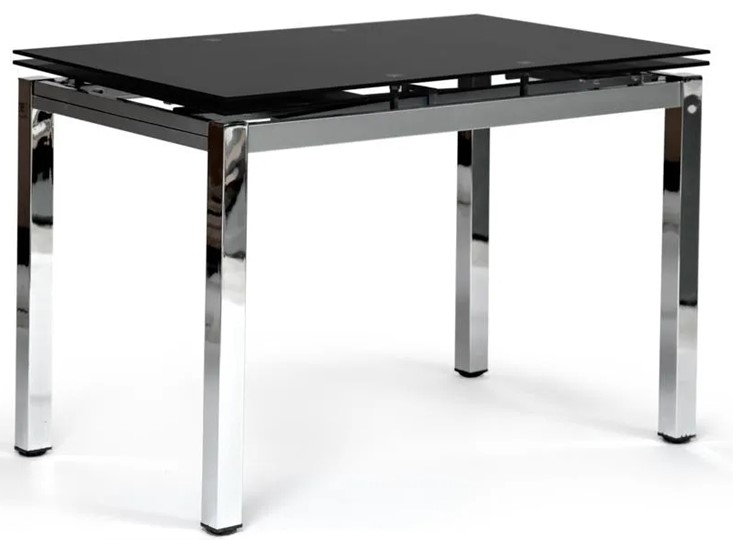 Обеденный раздвижной стол CAMPANA ( mod. 346 ) металл/стекло 70x110/170x76, хром/черный арт.11413 в Стерлитамаке - изображение 1