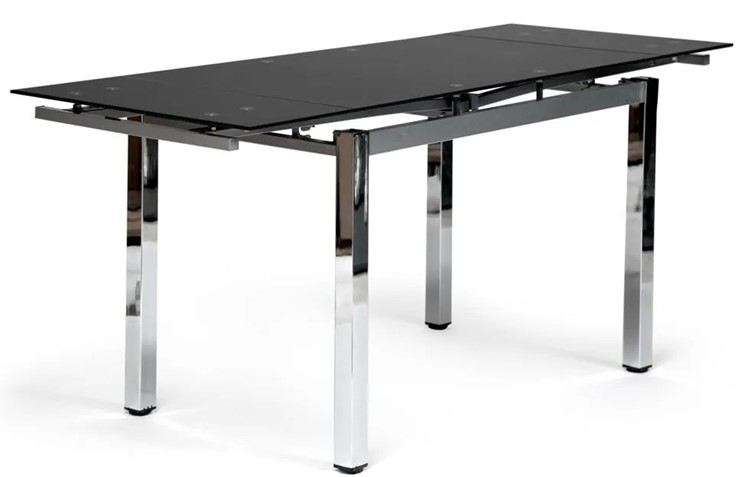 Обеденный раздвижной стол CAMPANA ( mod. 346 ) металл/стекло 70x110/170x76, хром/черный арт.11413 в Стерлитамаке - изображение 2