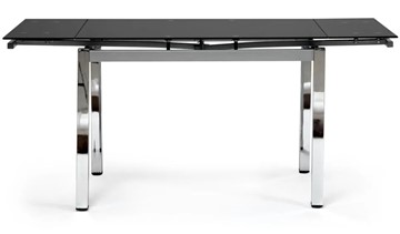 Обеденный раздвижной стол CAMPANA ( mod. 346 ) металл/стекло 70x110/170x76, хром/черный арт.11413 в Салавате