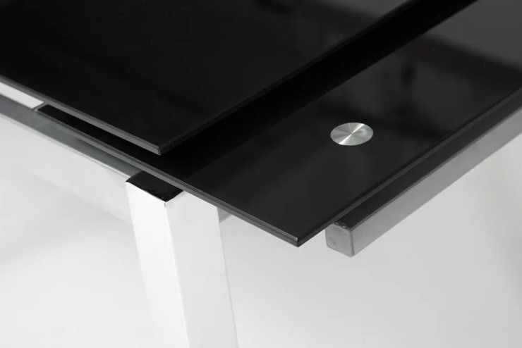Обеденный раздвижной стол CAMPANA ( mod. 346 ) металл/стекло 70x110/170x76, хром/черный арт.11413 в Стерлитамаке - изображение 4