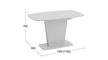 Стол раздвижной Честер тип 2, цвет Белый/Стекло белый глянец в Уфе - предосмотр 3