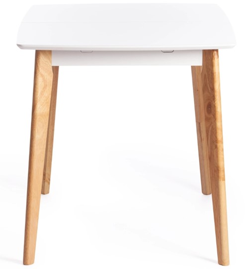 Стол раздвижной Claire, дерево гевея/МДФ, 110+30x75x75 Белый/натуральный арт.15111 в Стерлитамаке - изображение 2