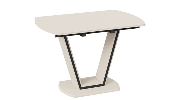 Кухонный стол раскладной Дели Тип 2 (Бежевый софт, Стекло матовое бежевое) в Стерлитамаке - изображение