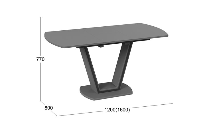 Кухонный стол раздвижной Дели Тип 2 (Серый софт, Стекло матовое серое) в Стерлитамаке - изображение 2