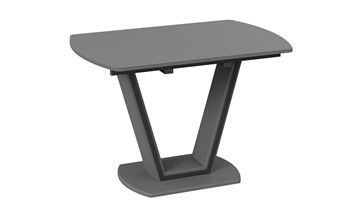 Кухонный стол раздвижной Дели Тип 2 (Серый софт, Стекло матовое серое) в Стерлитамаке - предосмотр