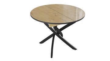 Кухонный раздвижной стол Diamond тип 3 (Черный муар/Бунратти глянец) в Стерлитамаке - предосмотр