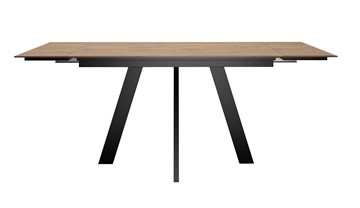 Кухонный стол раздвижной DikLine DM120 Дуб галифакс / опоры черные в Салавате - предосмотр 1