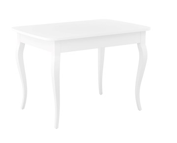 Раздвижной стол Dikline M110 Белый/стекло белое сатин/ножки MC белые в Стерлитамаке - предосмотр