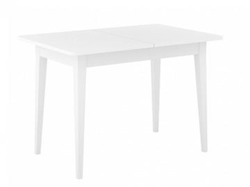 Кухонный раздвижной стол Dikline M110 Белый/стекло белое сатин/ножки MM белые в Стерлитамаке