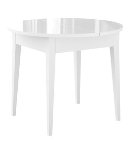 Раздвижной стол Dikline MR100 Белый/стекло белое глянец/ножки MM белые в Салавате