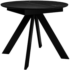 Кухонный стол раздвижной DikLine SKC100 D1000 Керамика Черный мрамор / опоры черные в Стерлитамаке