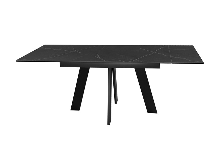 Кухонный стол раскладной DikLine SKM140 Керамика Черный мрамор/подстолье черное/опоры черные (2 уп.) в Стерлитамаке - изображение 3