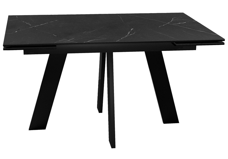 Кухонный стол раскладной DikLine SKM140 Керамика Черный мрамор/подстолье черное/опоры черные (2 уп.) в Стерлитамаке - изображение 2