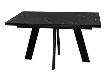 Кухонный стол раскладной DikLine SKM140 Керамика Черный мрамор/подстолье черное/опоры черные (2 уп.) в Стерлитамаке - предосмотр 5
