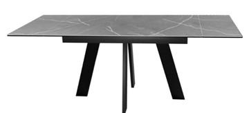 Стол раздвижной DikLine SKM140 Керамика серый мрамор/подстолье черное/опоры черные (2 уп.) в Стерлитамаке - предосмотр 4
