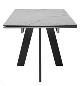 Стол раздвижной DikLine SKM140 Керамика серый мрамор/подстолье черное/опоры черные (2 уп.) в Стерлитамаке - предосмотр 5