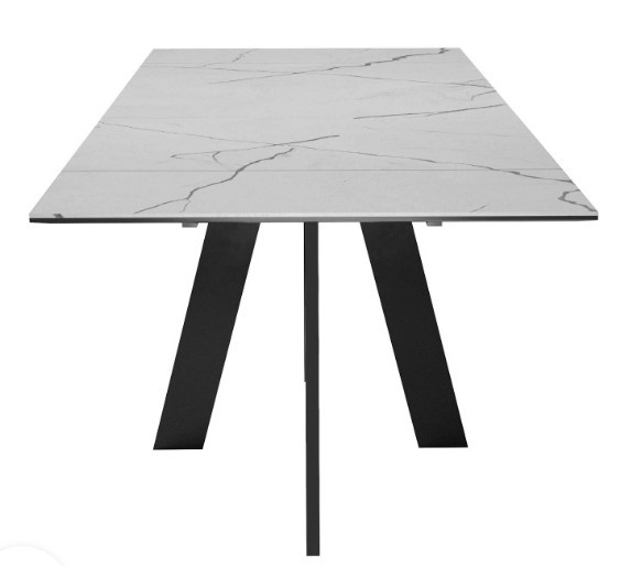 Стол раздвижной DikLine SKM140 Керамика серый мрамор/подстолье черное/опоры черные (2 уп.) в Стерлитамаке - изображение 6