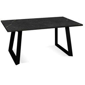 Кухонный стол раздвижной Dikline ZLS140 Мрамор черный/ножки черные в Нефтекамске